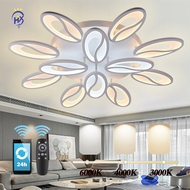 Modern App Remote Control Acrylic Square Chandelier Ceil Lamp Living Room Bedroom Home Luxury Led Ceiling Lights