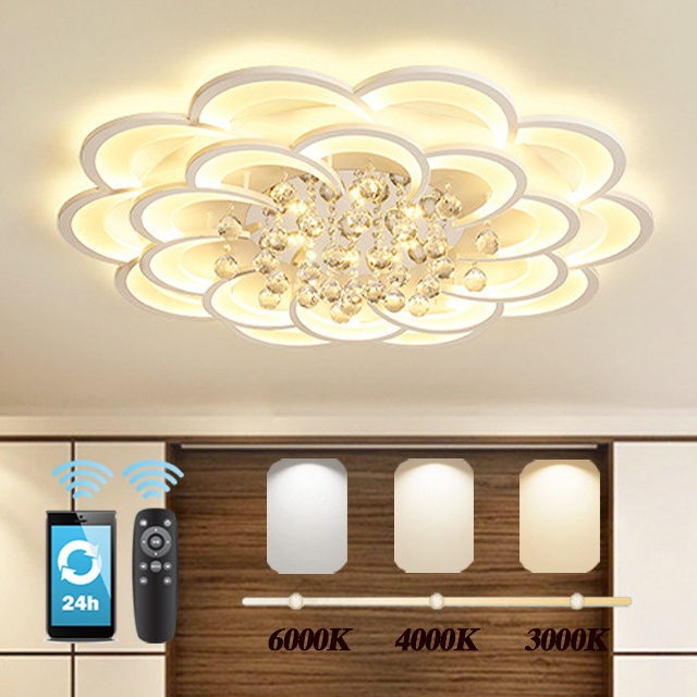 Fancy Ceiling Light With Flower Shape Led Crystal Ceiling Lamp For Home Decorate Chandelier Ceiling Modern Surface Mounted