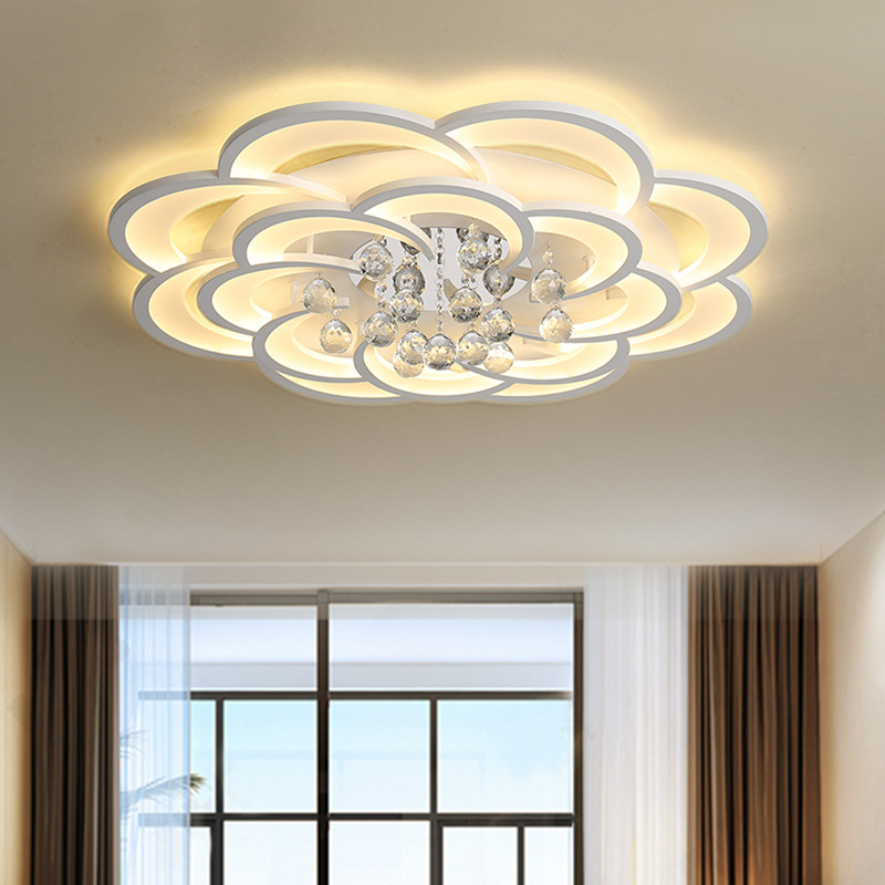 Fancy Ceiling Light With Flower Shape Led Crystal Ceiling Lamp For Home Decorate Chandelier Ceiling Modern Surface Mounted