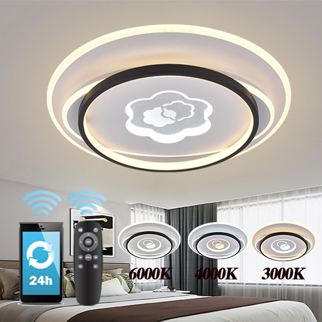 Smart Fancy Fixtures Modern Flush Mounted Ceil Lighting Living Room Bedroom Round Led Ceiling Light Indoor Lighting Ceiling