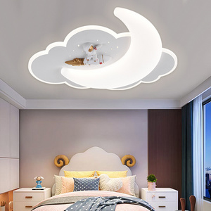 Modern Led Ceiling Light For Children's Room Bedroom Study Kids Baby Blue Cartoon Astronaut Ceiling Lamp Decor Light Fixtures