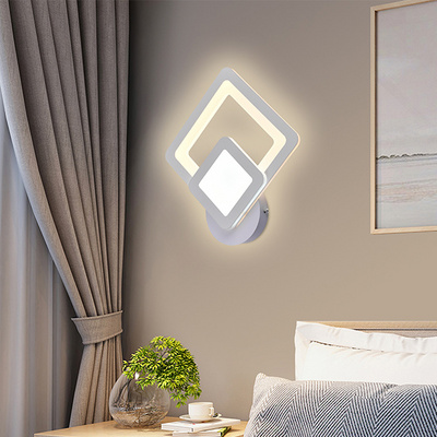 Modern Hotel Simple Led Wall Lamp Acrylic 85-265v Bedroom Sconce Living Room Bedside Stair Home Decor Indoor Wall Light Fixtures