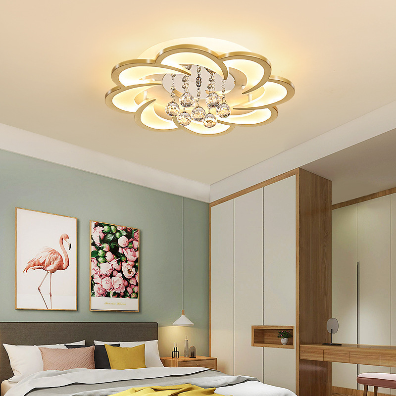 Modern Style Bedroom Room Large Hotel Gold Wedding Luxury Crystal Ceiling Lustre Chandeliers Led Crystal Pendant Light