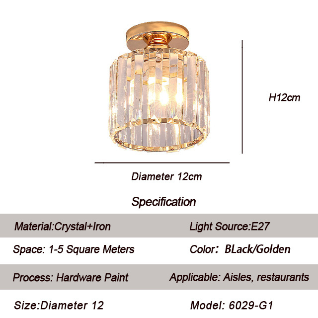 Led Crystal Ceiling Light Aisle Crystal Ceiling Lamp Luxury Porch Balcony Flower Lamp For Living Room Bedroom Kitchen Decoration