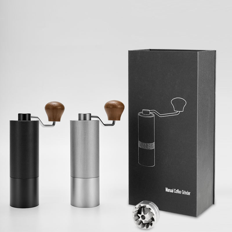 2024 Al-Alloy Body 420 Stainless Steel Burr Homeuse Espresso Mini Small Hand Mill Portable Manual Coffee Grinder