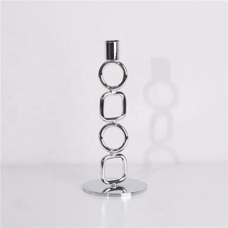 Elegant Shape Silver Tall Candle Holder With Metal Home Decoration Alloy Candle Holder