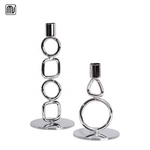 Elegant Shape Silver Tall Candle Holder With Metal Home Decoration Alloy Candle Holder