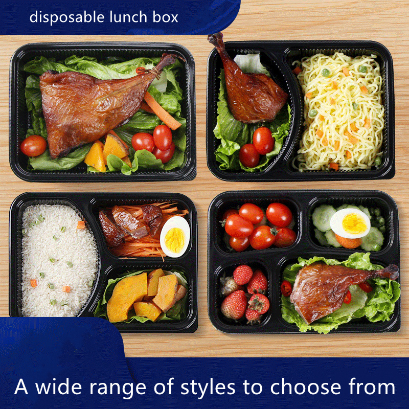 6 compartment plastic lunch box plastic bento lunch box Custom Eco Biodegradable disposable 6 compartment food container