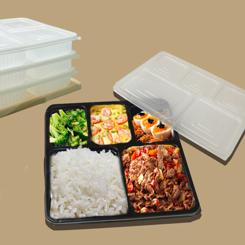 6 compartment plastic lunch box plastic bento lunch box Custom Eco Biodegradable disposable 6 compartment food container