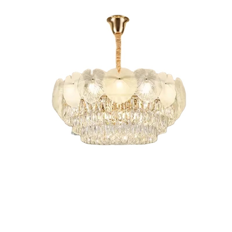 New French light luxury cream wind chandelier crystal lamp romantic warm bedroom living room dining room chandelier