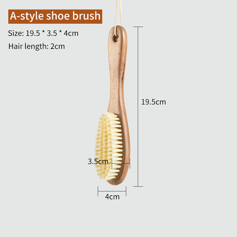 Handle Cleaning Shoe Brush manual Horsehair Bristle Plastic Large Size Wood Silk Cleaning Products Shoes Sole