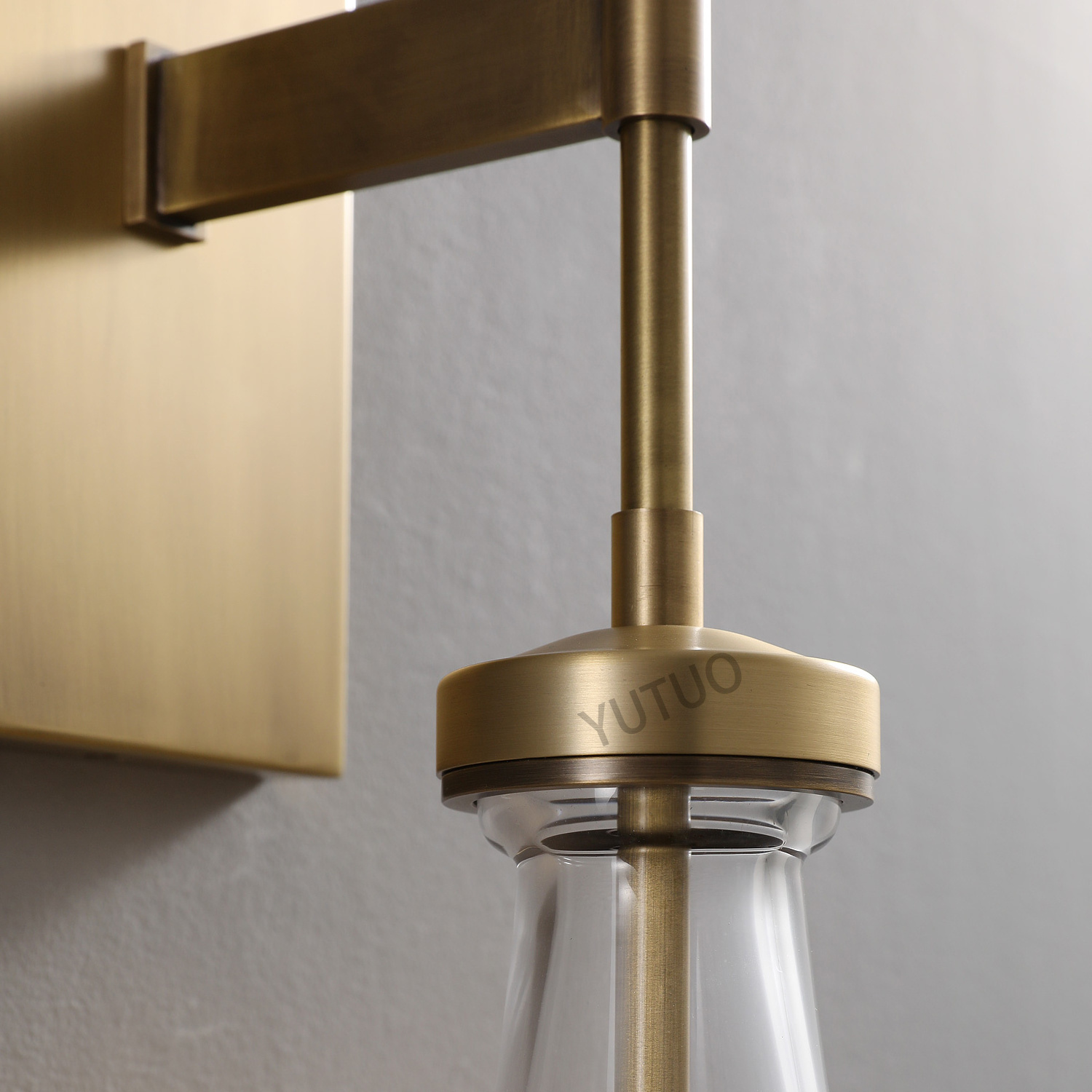 Modern Brass Wall Sconces Lighting Vanity Light Fixtures Bedside Wall Lamp Glass Raindrop Wall Light with Clear Solid 2-year