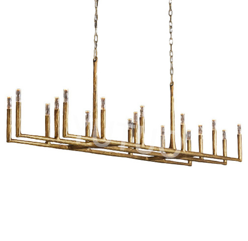 America Antique Retro Pendant Lamp Home Farmhouse Decorative Industrial Gold Ceiling Lighting linear Brass Chandelier