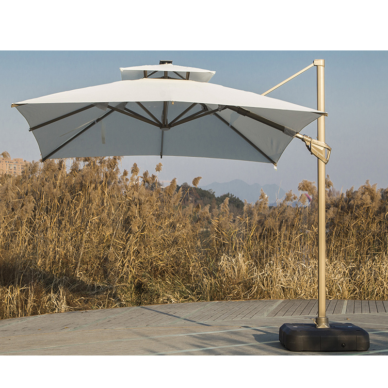 ZhongShi high quality white outdoor umbrellas big size garden cafe solar panel restaurant beach umbrella