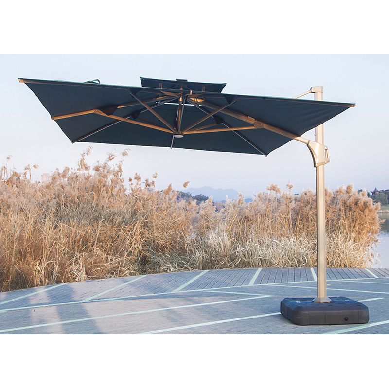 ZhongShi aluminum parasols high quality beach umbrella solar panel outdoor patio umbrella for garden