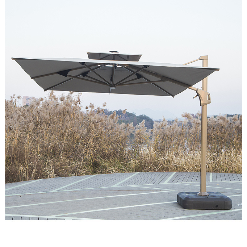 ZhongShi aluminum parasols high quality beach umbrella solar panel outdoor patio umbrella for garden