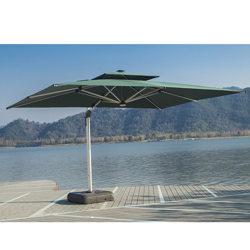 ZhongShi large umbrella outdoor solar cafe backyard umbrella outdoor umbrella with stand