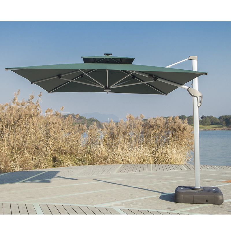 ZhongShi large umbrella outdoor solar cafe backyard umbrella outdoor umbrella with stand