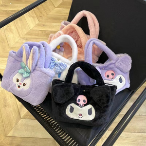 Cartoon Factory Sanrioed Tote Bag Wholesale Cartoon Soft Bag Melody Kuromi Plush Backpack Cinamoroll Handbags