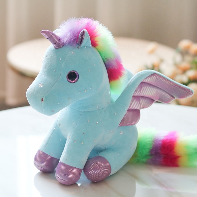 Newest Horse Plush, Crystal eyes horse Plush doll, Pink Uni corn plush toy with swing for gift