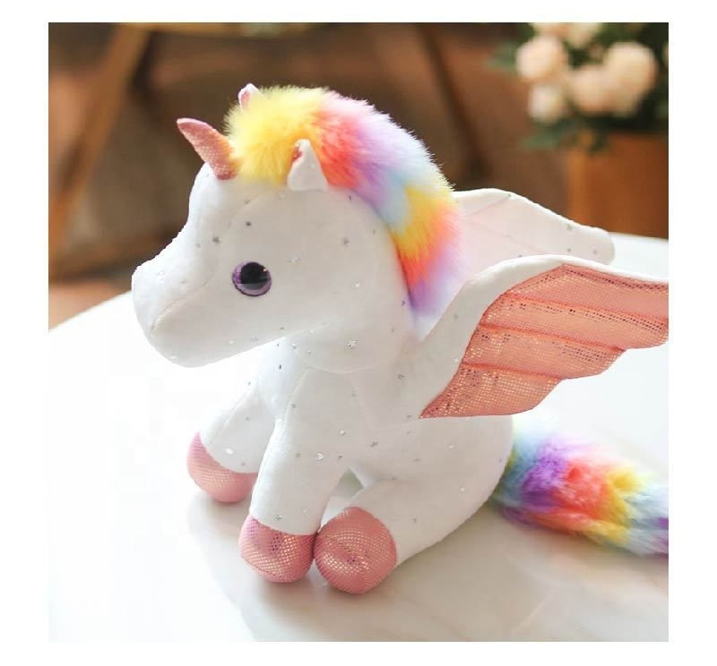 Newest Horse Plush, Crystal eyes horse Plush doll, Pink Uni corn plush toy with swing for gift