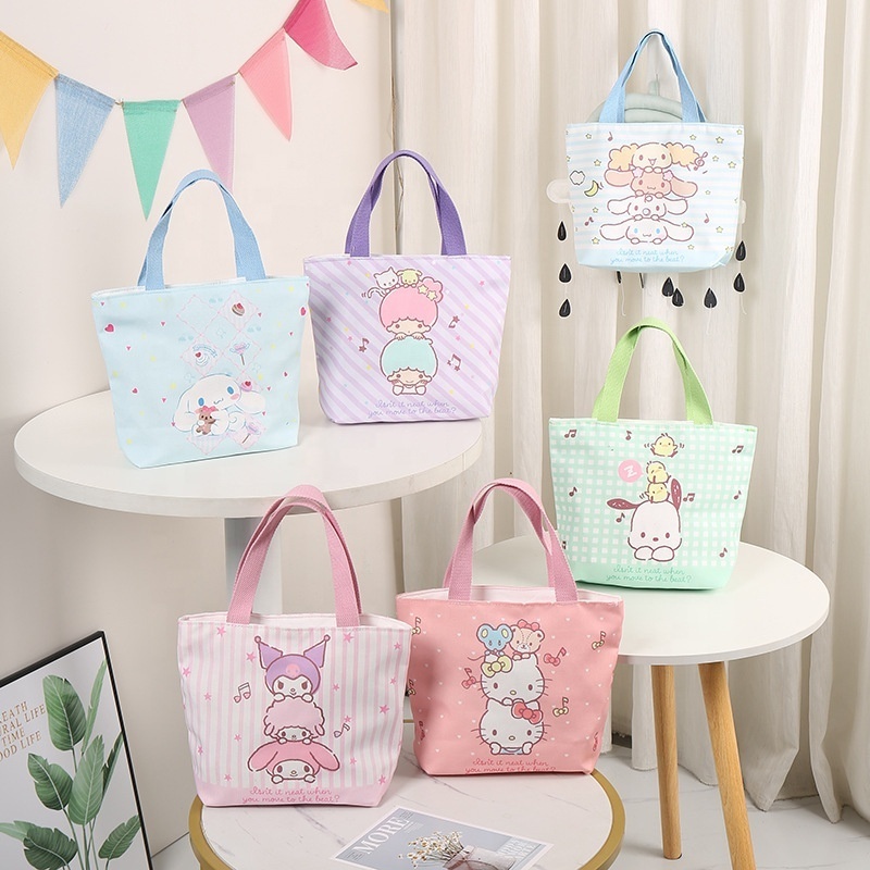 Anime Sanrioed Cinnamoroll Kuromi KT Melody Cute Cartoon Handbag Keys Umbrellas Storage Bag Birthday Gift for Friend