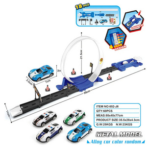 Hot Stunt Speed Double Car Wheels Model Racing Track Diy Assembled Rail Kits Catapult Rail Car Racing Boy Toys for Children Gift