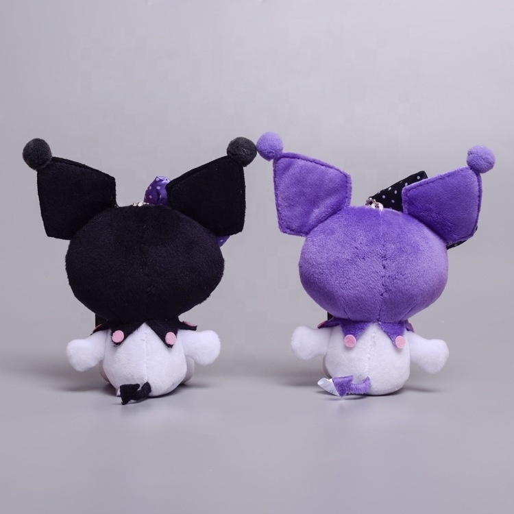 11Cm Sanrioed Plush Kuromi Plushie Keychain Pendant Anime Stuffed Animals Dolls Children's Toys Free Shipping Girls BirthGifts