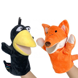 Animal Hand Puppet Finger Plush Doll Educational Baby Toys Fox Bear Simulator Soft Toy Anime Doll Game for Kids Girls Gift