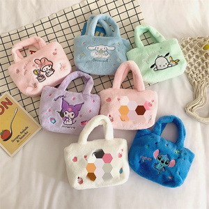 Cartoon Sanrioed Tote Handbags Kuromi Soft Cute Plush Bags Kawaii My Melody Top Selling Products 2023 Plush Bags