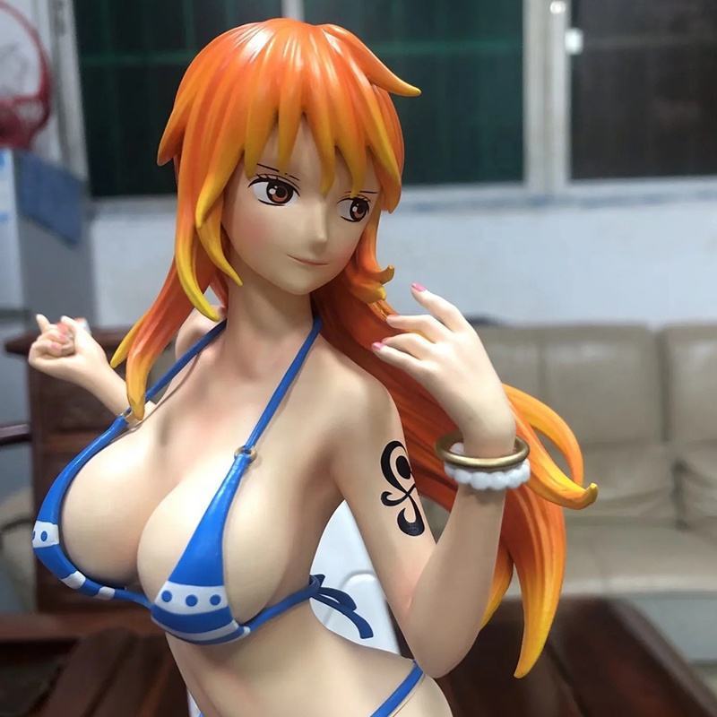 One Pieced Naked Figures GK Nami Adult Figurine Toys 33CM Cat Burglar Action Figures Model Hentai Sexy Anime Girl Doll Statue