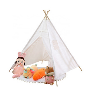 1.6 Meter Baby Portable Canvas Tipi Folding Indoor Children Tent l Triangle Kid Tent Wigwam Little Play House