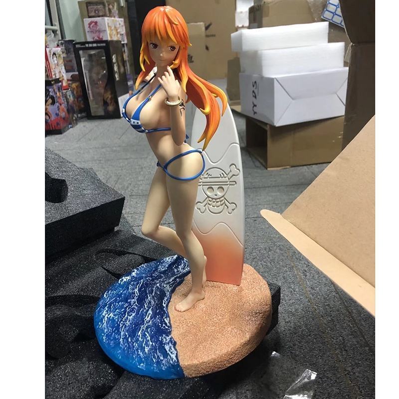 One Pieced Naked Figures GK Nami Adult Figurine Toys 33CM Cat Burglar Action Figures Model Hentai Sexy Anime Girl Doll Statue