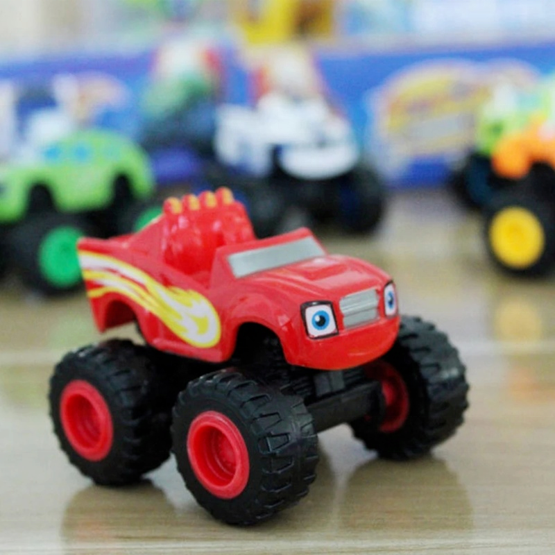 4Pcs Set Monsters Truck Toys Cartoon Machines Car Blaze Model Vehicles Racer Figure Games for Children Kids Birthday Gifts