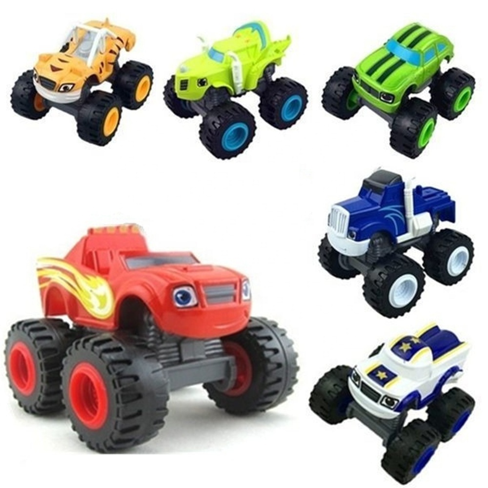 4Pcs Set Monsters Truck Toys Cartoon Machines Car Blaze Model Vehicles Racer Figure Games for Children Kids Birthday Gifts