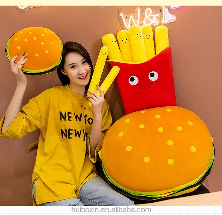 30cm 40cm 50cm 60cm stuffed throw pillow making manufacturer cute soft figure kawaii anime Hamburger fries pizza plush toys