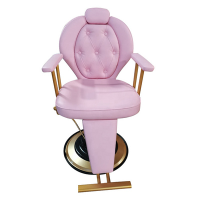 Luxury Beauty Hair Salon Furniture Pink Styling Chair Reclining Hairdressing Barber Chairs For Sales