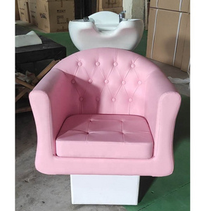 Foshan Factory New Arrival Modern Cheap Hair Salon Pink Shampoo Bowl With Chair