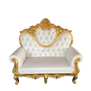 Fiberglass Frame  Luxury Wholesale Throne Royal 2 Seater Wedding Event Sofa Chair