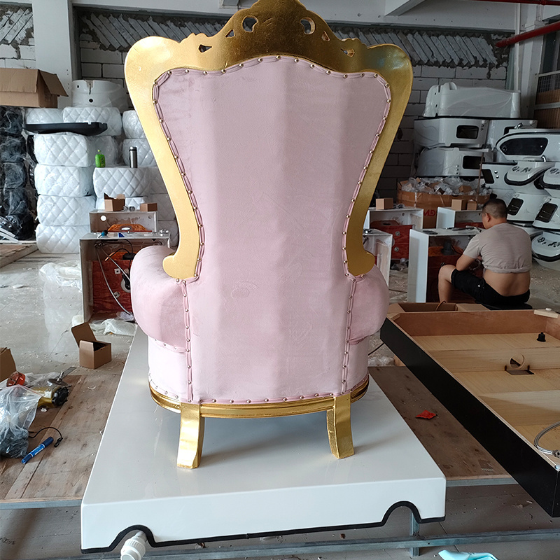 Zhongsibo Foshan Factory Luxury Pink Throne Foot Spa Pedicure Chair For Kids