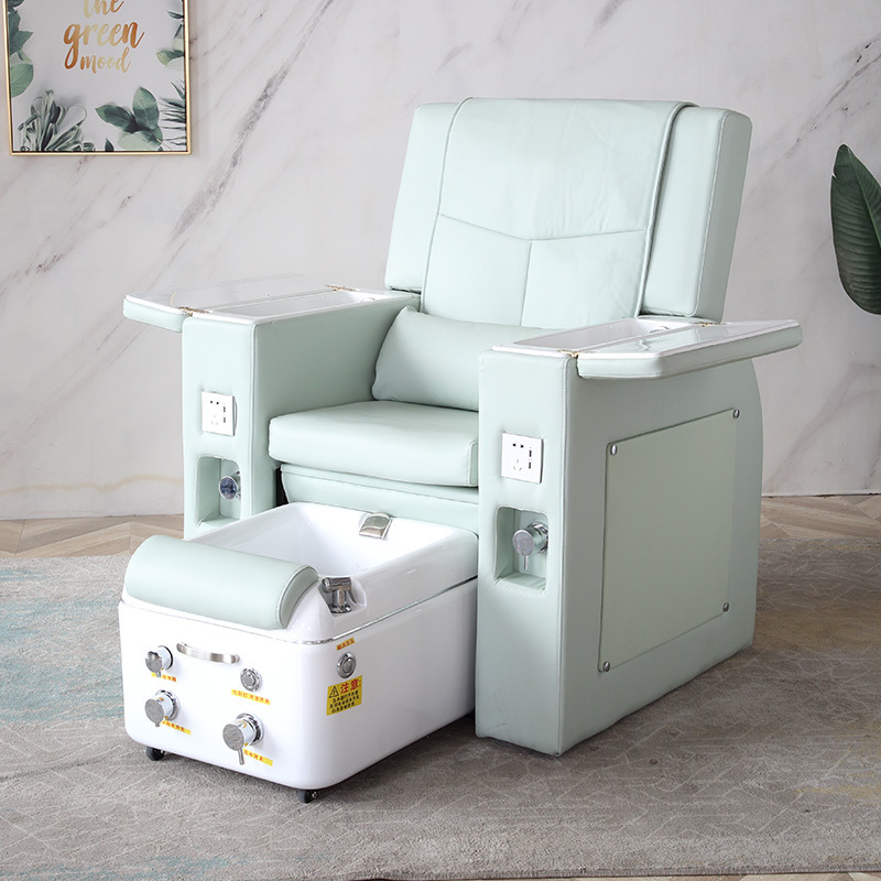 Modern No Pumping New Foot Spa Pedicure Chair Various Color PU Leather Surface With High Density Sponge High Quality Bowl Sink