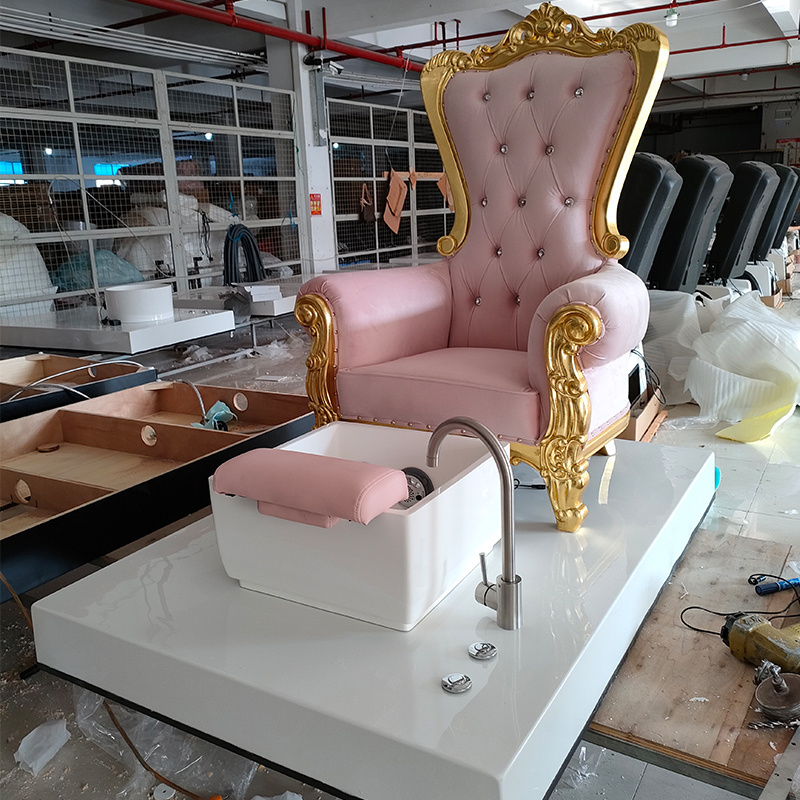 Zhongsibo Foshan Factory Luxury Pink Throne Foot Spa Pedicure Chair For Kids