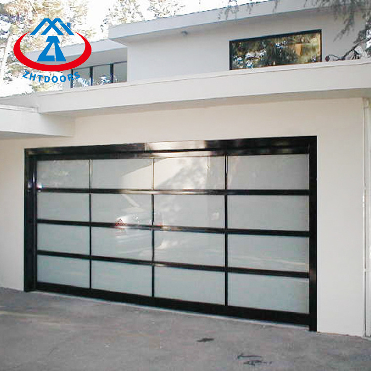 ZHTDOORS Luxury Custom Design Commercial Glass Garage Door With Entry Door