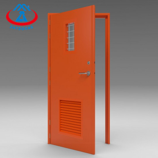 ZHTDOORS High Safety High Performance Steel Bathroom Door With Louvered Bottom Fire Rating