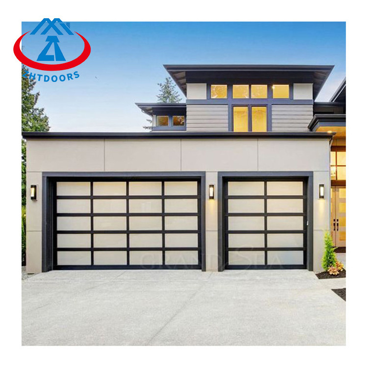 ZHTdoors stacking frosted glass garage door flood barrier modern garage door glass cheap garage door smoked