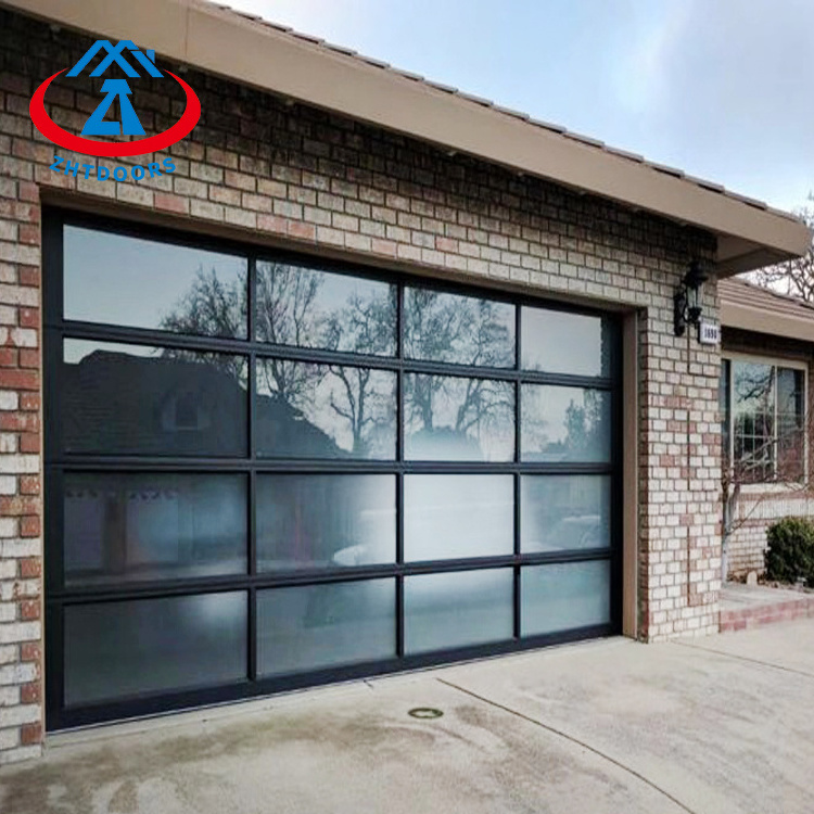 ZHTDOORS Luxury Custom Design Commercial Glass Garage Door With Entry Door