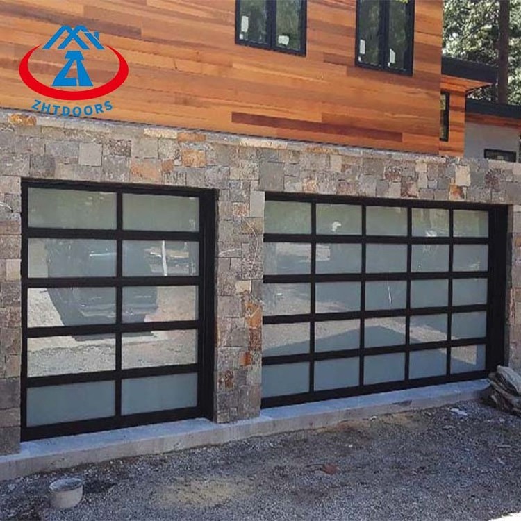 ZHTDOORS Durable Garage Door Bottom Sealed Segmented Glass Garage Door Garage Security Door