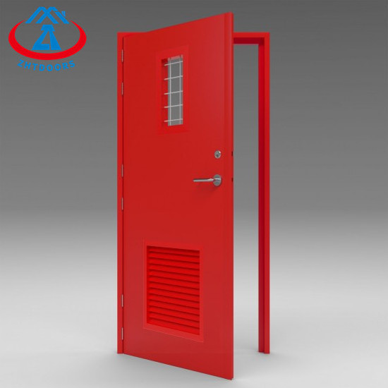 ZHTDOORS High Safety High Performance Steel Bathroom Door With Louvered Bottom Fire Rating