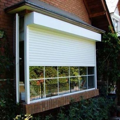 Double Layer Slat 45mm Slat Width White with PU Aluminum Vertical Roller Shutter Window