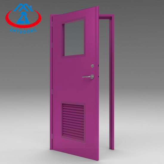 ZHTDOORS High Safety High Performance Steel Bathroom Door With Louvered Bottom Fire Rating